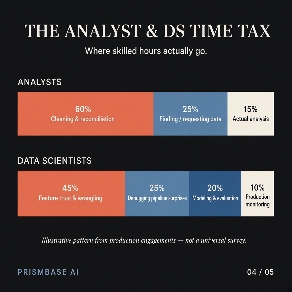 Analyst and data scientist time tax from cleaning and wrangling